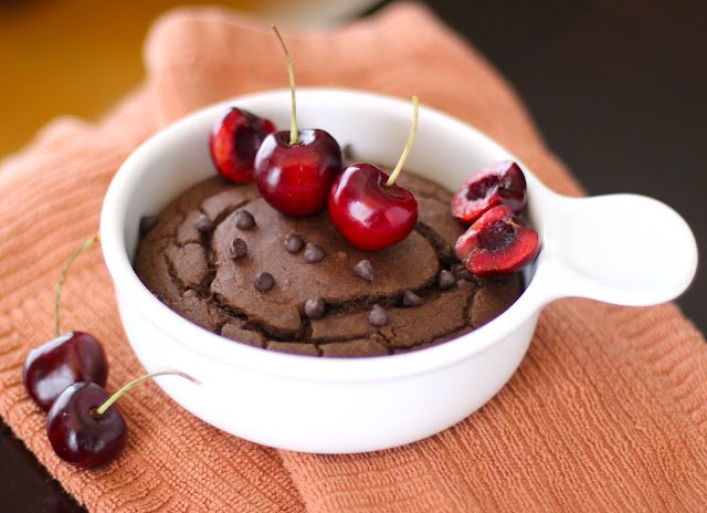 Healthy Single-Serving Chocolate Buckwheat Protein Cake | Desserts With Benefits Blog