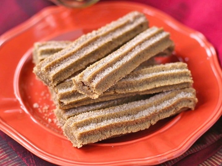 This Healthy Homemade Churros are baked, not fried! These guilt-free treats are low sugar, whole grain, gluten free, dairy free, and vegan!