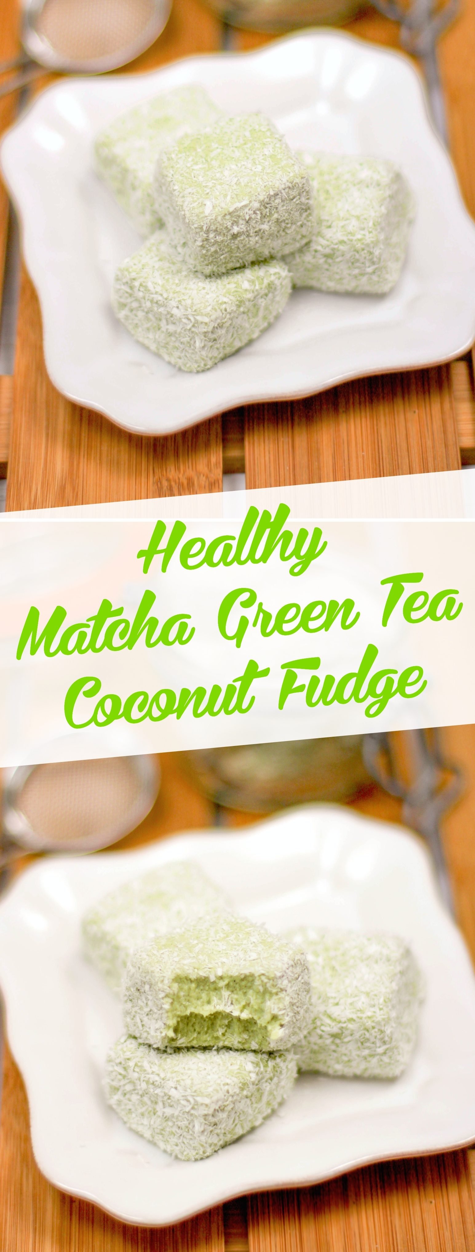 Healthy Matcha Coconut Fudge - Desserts with Benefits