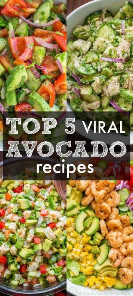 Countdown of our top 5 viral avocado recipes. These avocado recipes prove avocados aren't just for guacamole. Now you can eat as much avocado as possible! | natashaskitchen.com