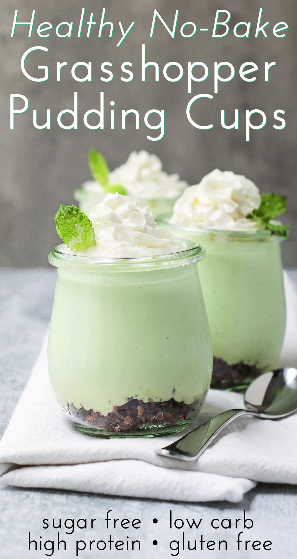 Healthy Easy No-Bake Grasshopper Pudding Cups