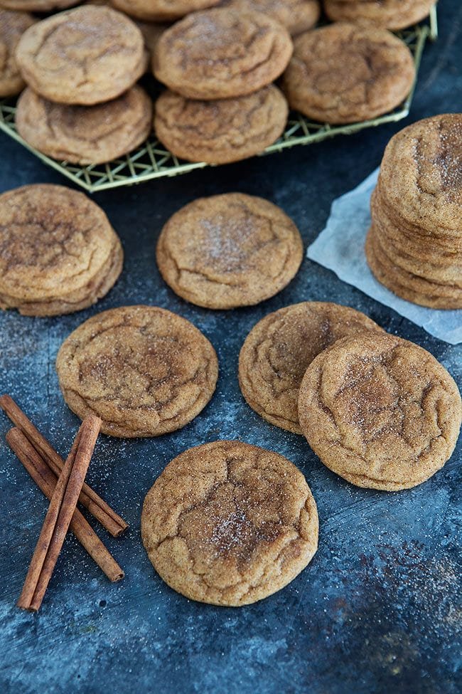 Pumpkin Snickerdoodle cookies cooling. 