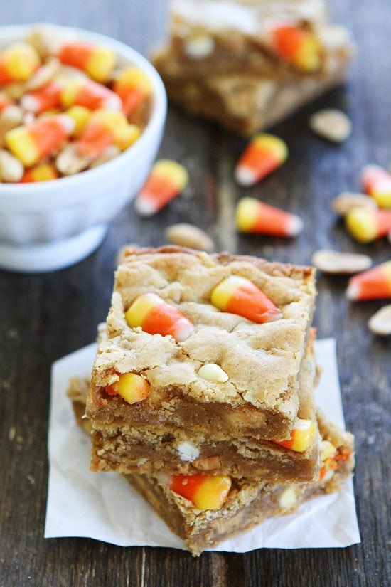 Peanut Butter Candy Corn Blondies Recipe