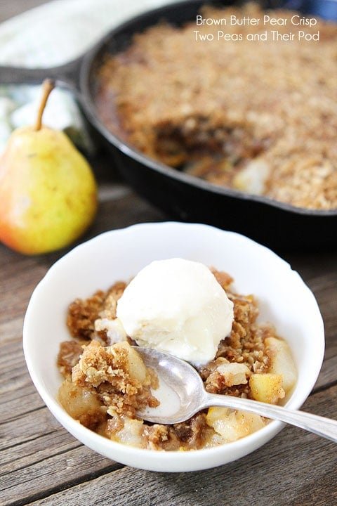 Brown Butter Pear Crisp Recipe on twopeasandtheirpod.com A great dessert for fall! Brown Butter Pear Crisp Recipe on twopeasandtheirpod.com A great dessert for fall!