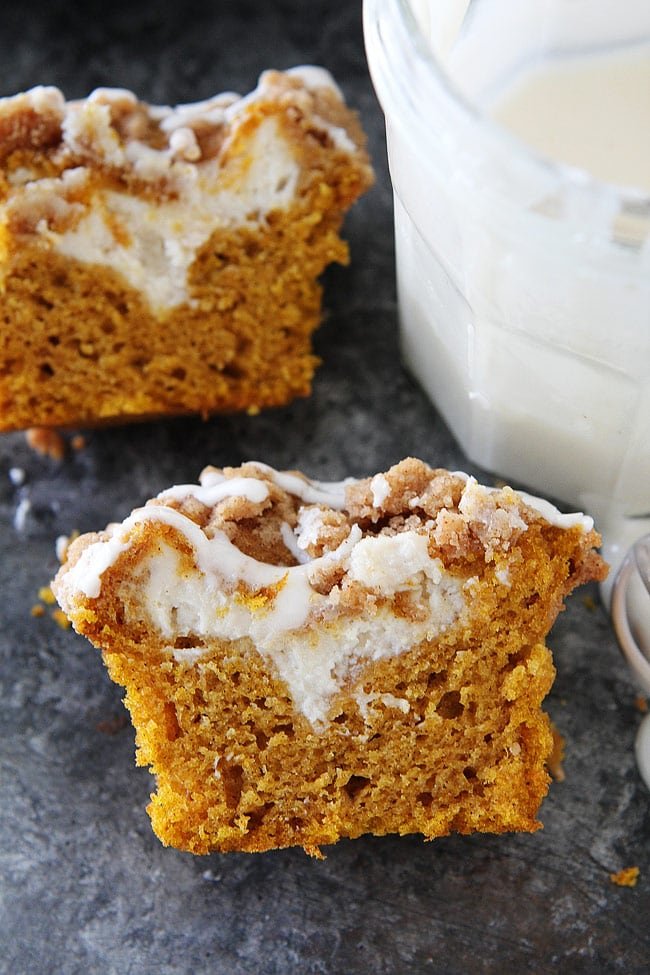 Pumpkin Muffins with cream cheese filling