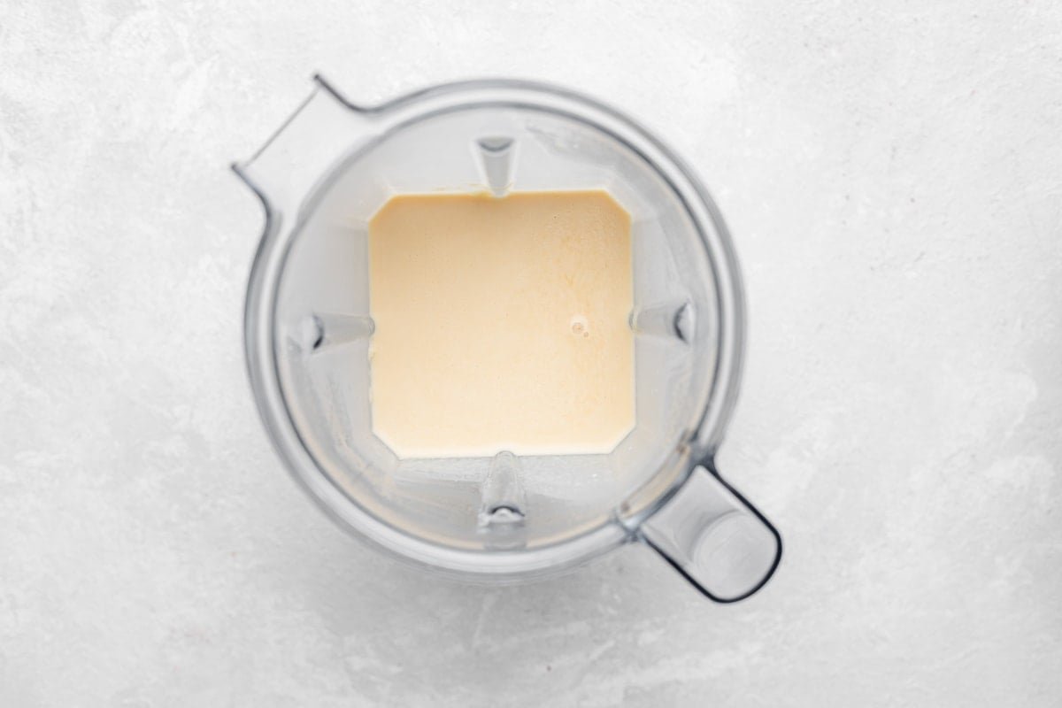 crepe batter in blender.