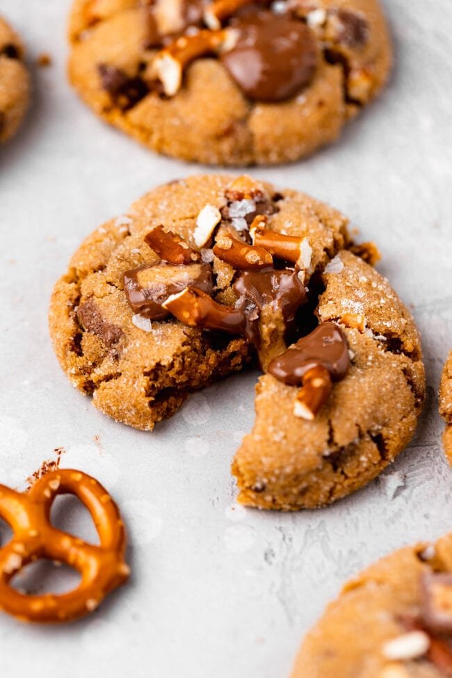 salted pretzel peanut butter cup peanut butter cookies