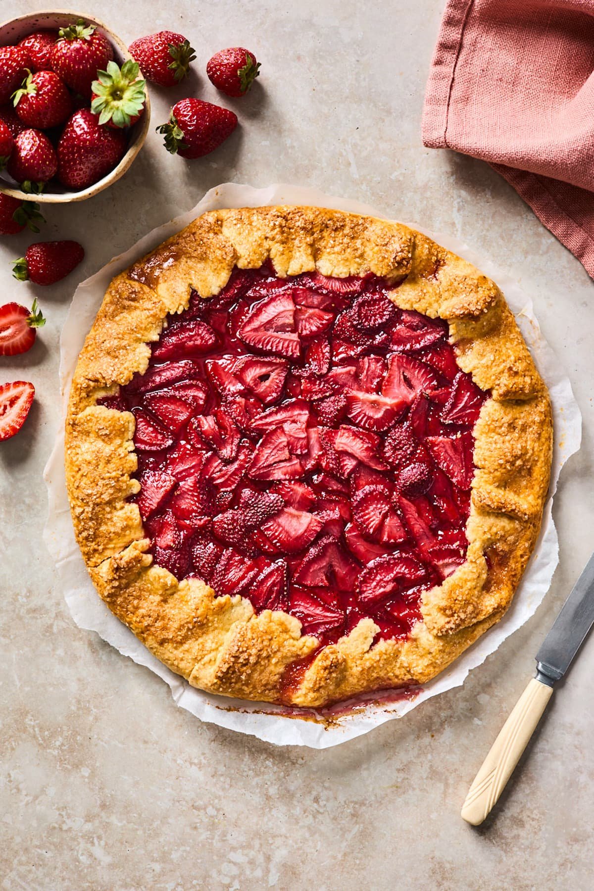 strawberry galette made with fresh strawberries.