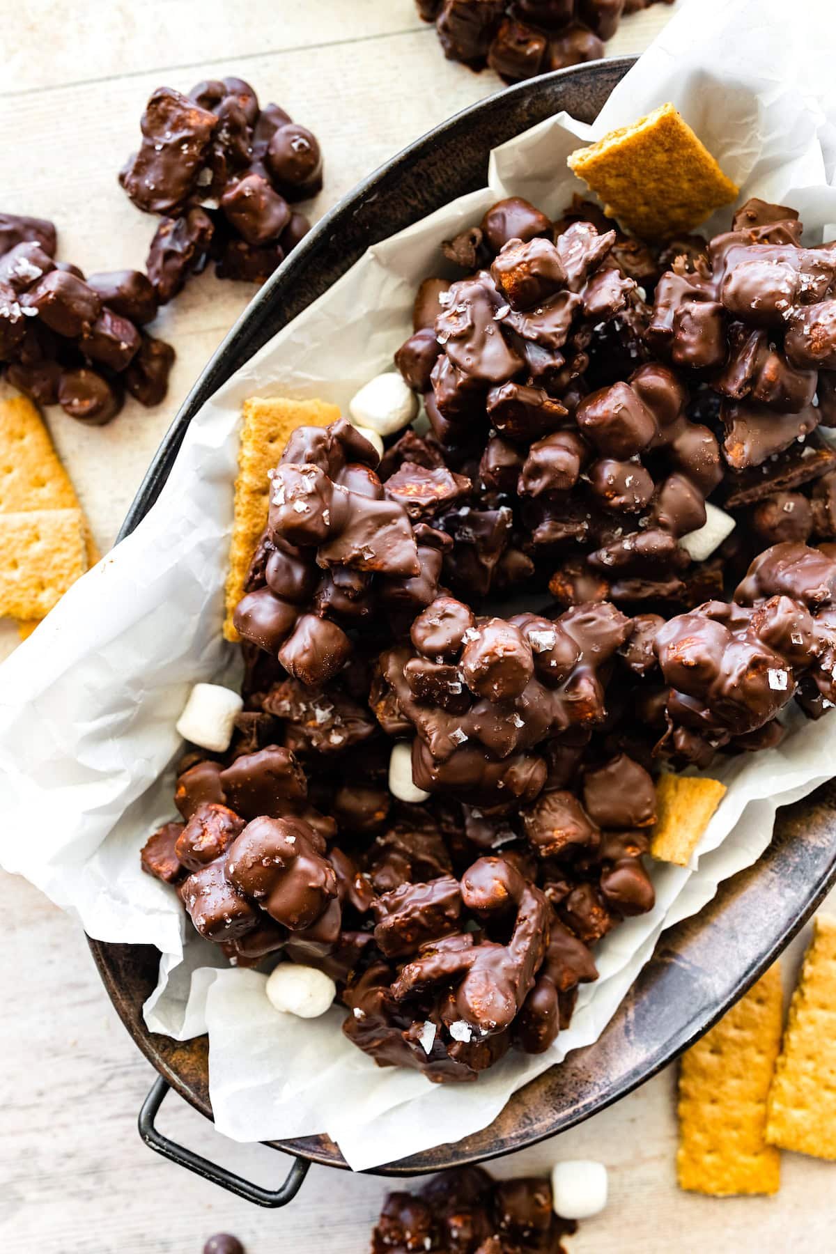 s'mores clusters in tray.