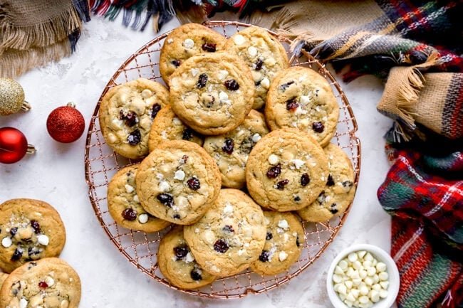 best white chocolate cranberry cookies