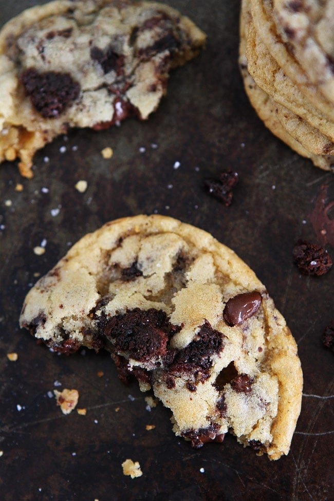 Chocolate Chip Brownie Cookies Recipe on twopeasandtheirpod.com Soft and chewy chocolate chip cookies with fudgy brownie chunks inside! These cookies are AMAZING! Chocolate Chip Brownie Cookies Recipe