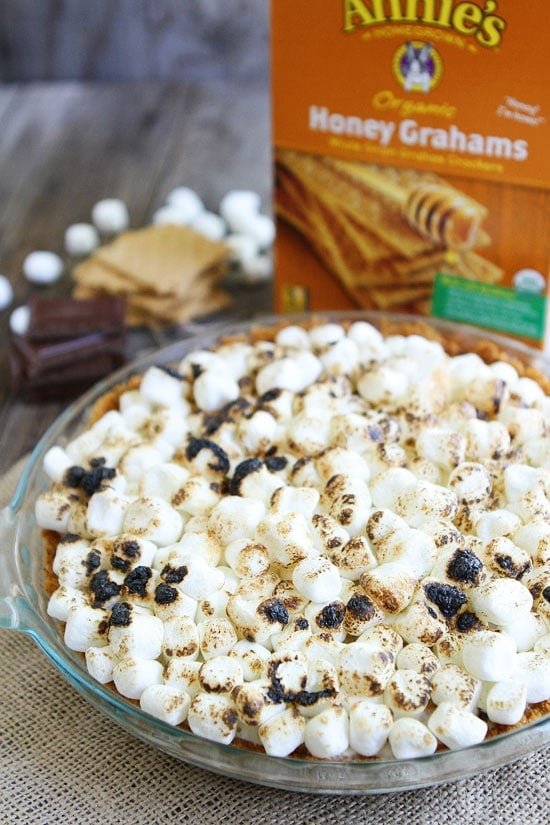 S'mores Ice Cream Pie Recipe on twopeasandtheirpod.com This S'mores pie is heavenly! S'mores Ice Cream Pie Recipe
