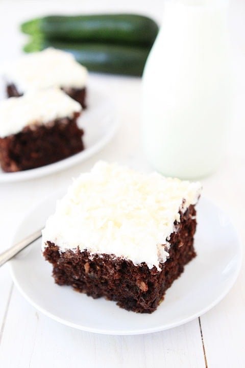 Chocolate Zucchini Coconut Cake Recipe on twopeasandtheirpod.com Chocolate Zucchini Coconut Cake
