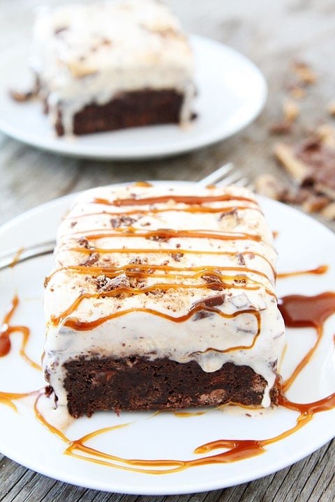 Toffee Ice Cream Brownie Bars Recipe on twopeasandtheirpod.com. The perfect dessert for summer! #icecream #summer Toffee Ice Cream Brownie Bars Recipe on twopeasandtheirpod.com. The perfect dessert for summer! #icecream #summer