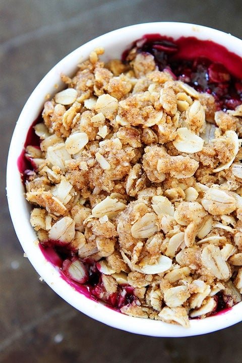 Rhubarb Triple Berry Crisp Recipe Rhubarb Berry Crisp Recipe An easy dessert that is perfect for summertime!