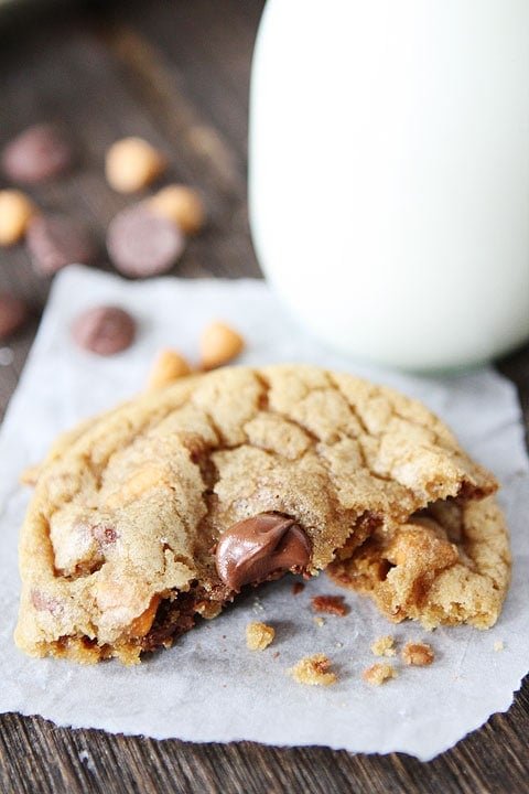 Butterscotch, Toffee, Chocolate Chip Cookie Recipe on twopeasandtheirpod.com Butterscotch, Toffee, Chocolate Chip Cookie Recipe on twopeasandtheirpod.com. These cookies are a favorite at our house!