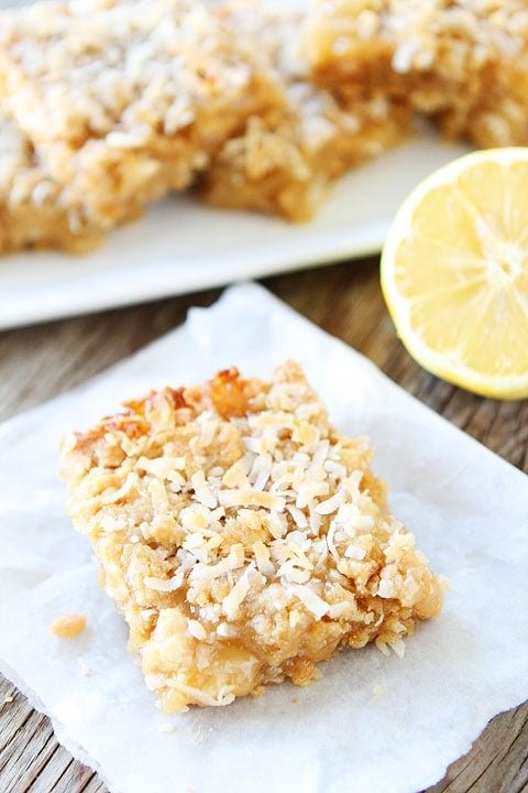 Lemon Coconut Crumb Bars Recipe Lemon Coconut Crumb Bars Recipe on twopeasandtheirpod.com Love these easy lemon bars!