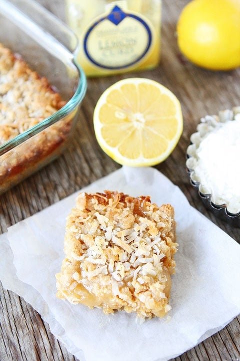 Lemon Coconut Crumb Bars Recipe Lemon Coconut Crumb Bars Recipe on twopeasandtheirpod.com The perfect dessert for spring!