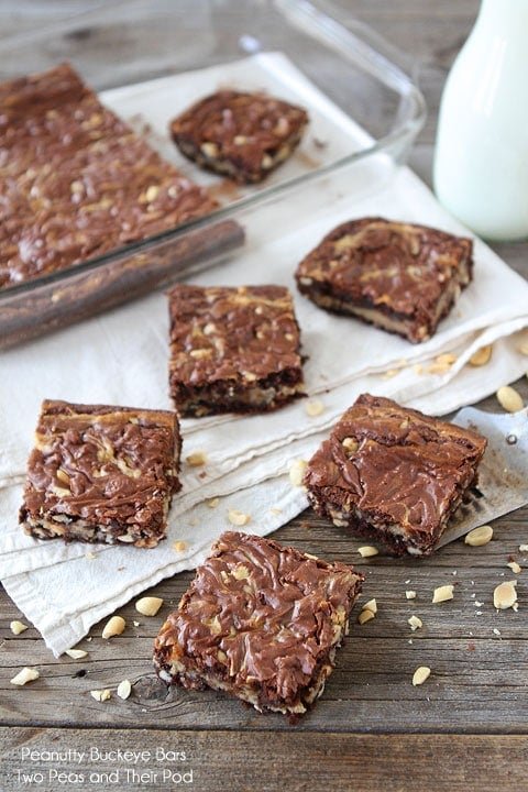 Peanutty Buckeye Bars Recipe on www.twopeasandtheirpod.com Peanutty-Buckeye-Bars-4
