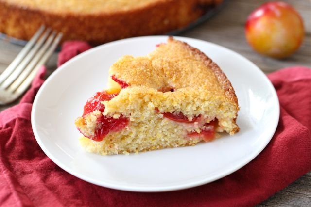 Plum Cornmeal Cake-Two Peas and Their Pod