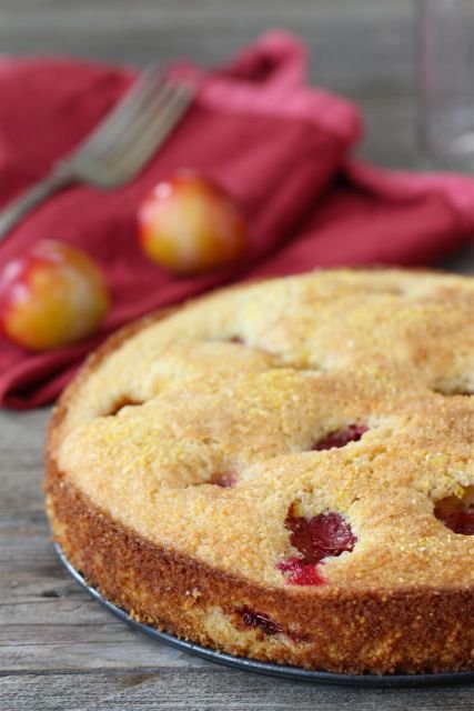 Plum Cornmeal Cake Recipe from www.twopeasandtheirpod.com