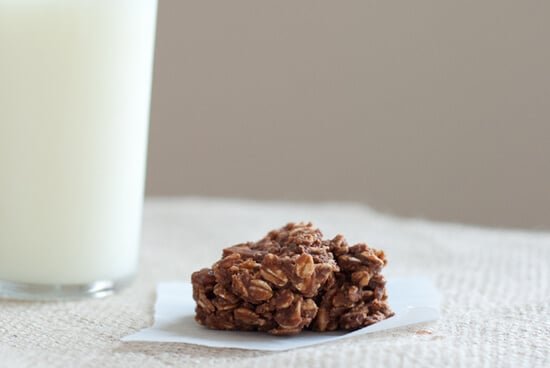 healthy no bake cookie with milk