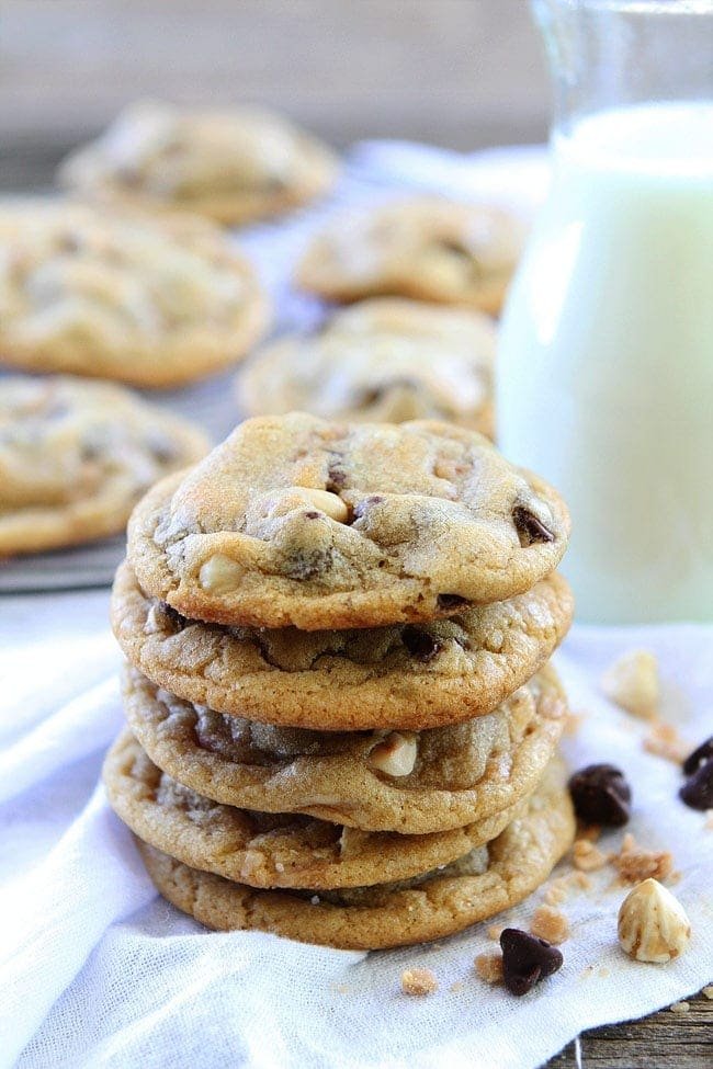 Hazelnut Toffee Chocolate Chip Cookies are a family favorite dessert!