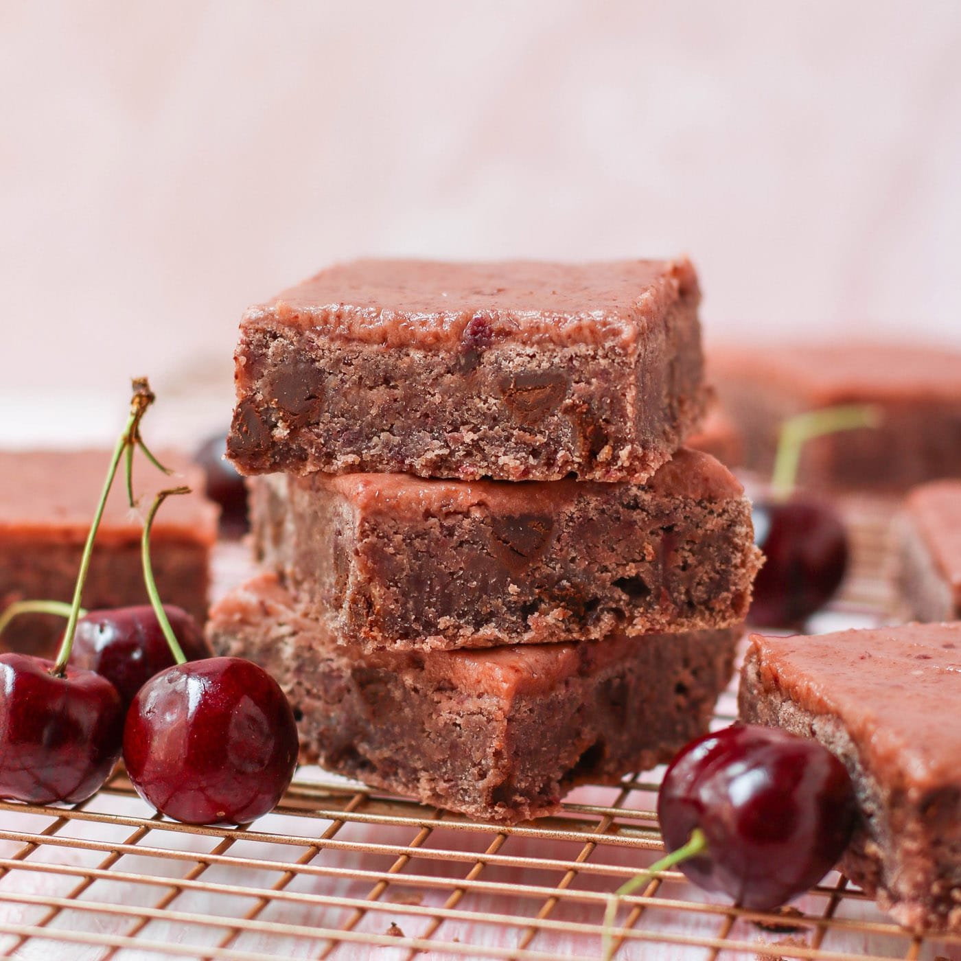 These healthy Cherry Chocolate Chip Blondies are dense, fudgy, and packed with chocolate chips! You'd never know they're made without any added sugar, butter, or flour! Oh yes, these are sugar free, gluten free, dairy free, and vegan.