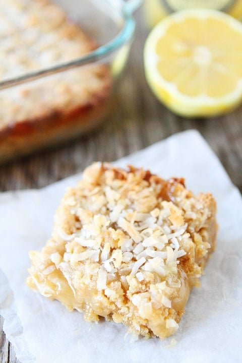 Lemon Coconut Crumb Bars Recipe Lemon Coconut Crumb Bars Recipe on twopeasandtheirpod.com A great dessert for spring and Easter!