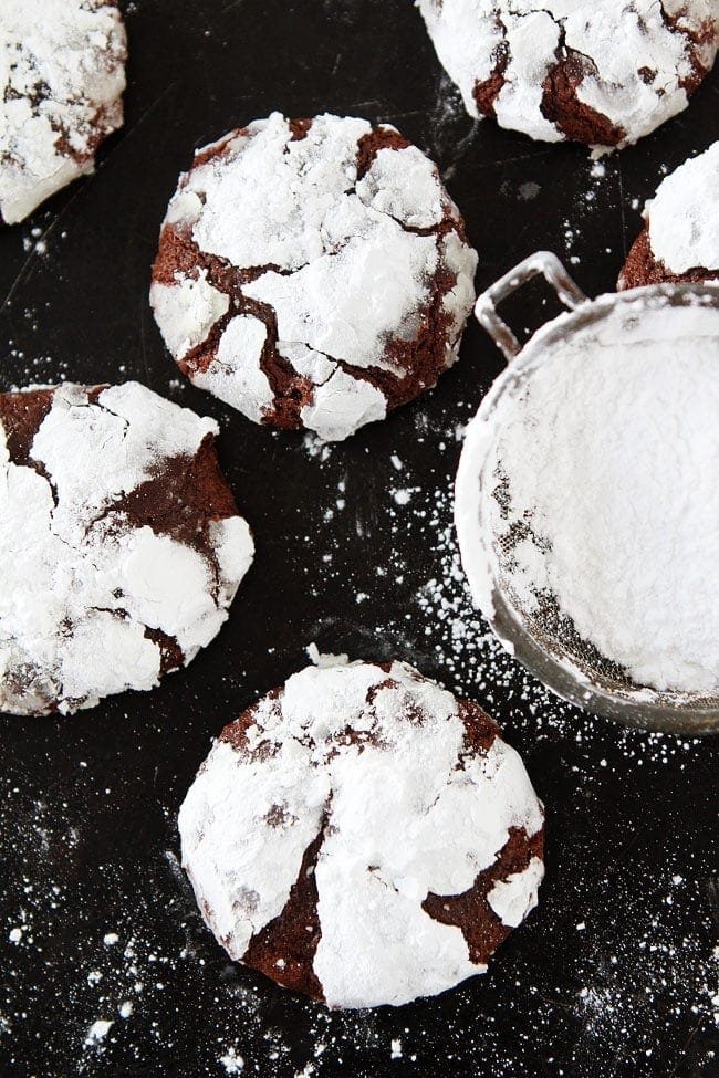Snowy-Topped Brownie Drops Recipe on twopeasandtheirpod.com Soft, fudgy brownie cookies rolled in confectioners' sugar to create a beautiful snowy top. These cookies are a holiday favorite! Snowy-Topped Brownie Drops Recipe