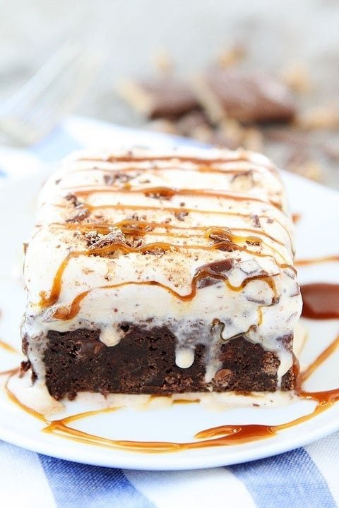 Toffee Ice Cream Brownie Bars Recipe on twopeasandtheirpod.com. Hands down the BEST dessert you will eat all summer! Toffee Ice Cream Brownie Bars Recipe on twopeasandtheirpod.com. Hands down the BEST dessert you will eat all summer!