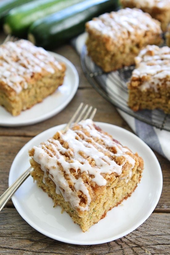 Brown Butter Zucchini Coffee Cake Recipe on twopeasandtheirpod.com Trying to use up your summer zucchini? You HAVE to make this cake. It is amazing! Brown Butter Zucchini Coffee Cake Recipe