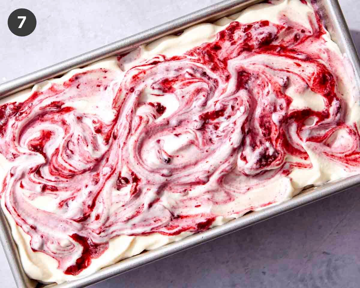 No churn ice cream in a loaf pan.