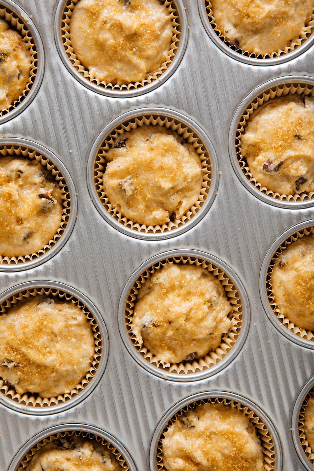 chocolate chip muffins before baking