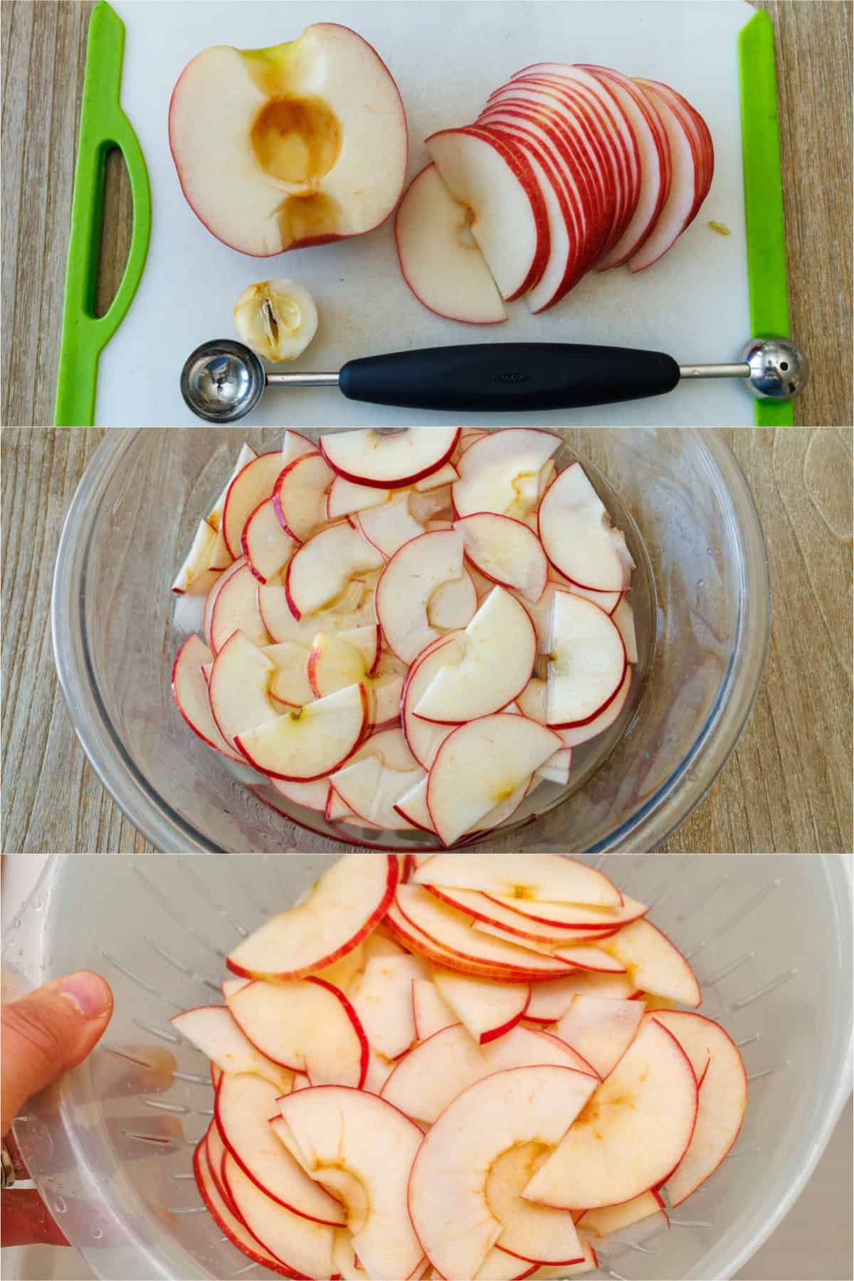 Easy Apple roses taste just like classic apple pie, but look festive and beautiful! Tey are easy to make and perfect as a holiday dessert. Photos on how to core and slice fruit for baking