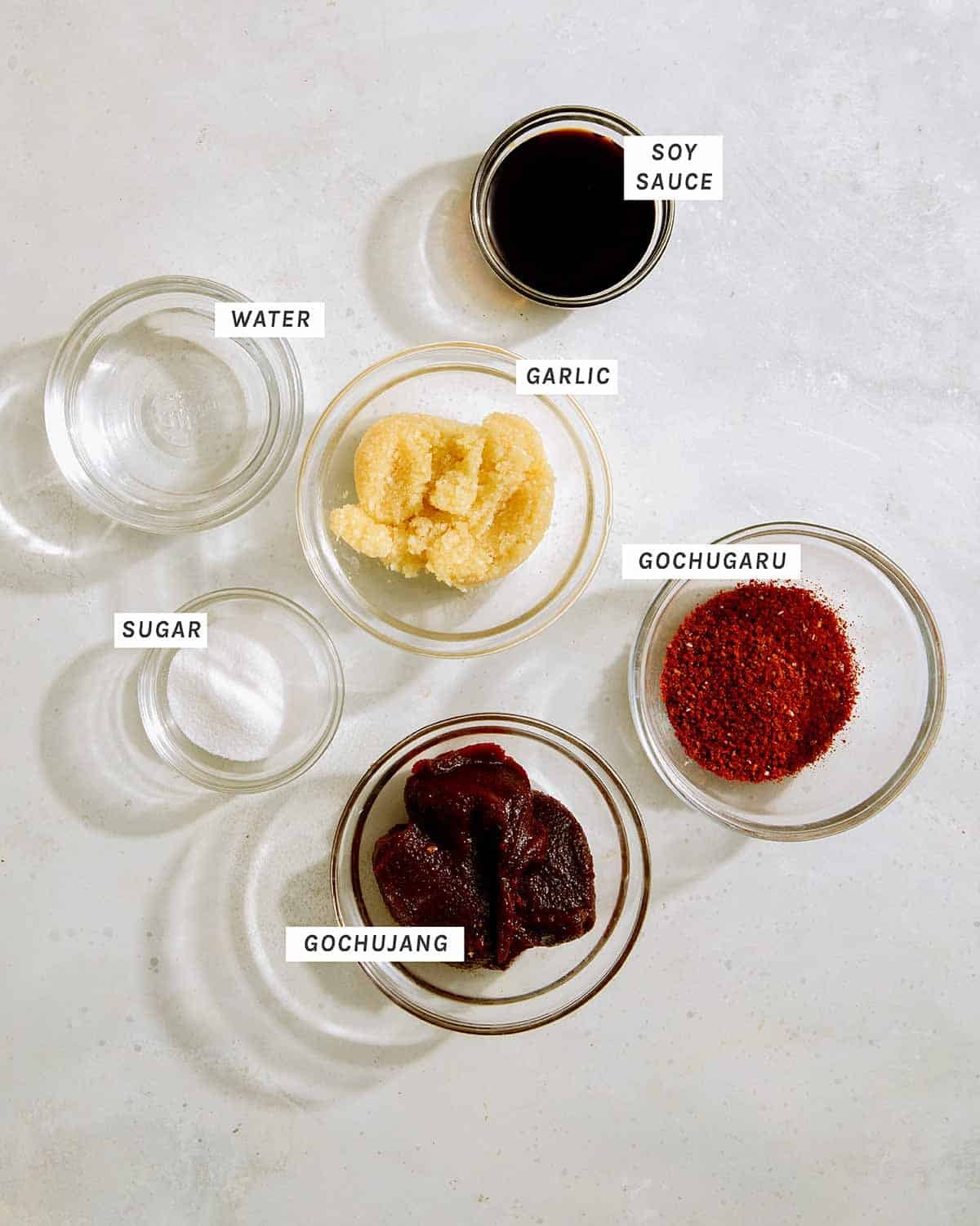 Army stew sauce ingredients all laid out. 