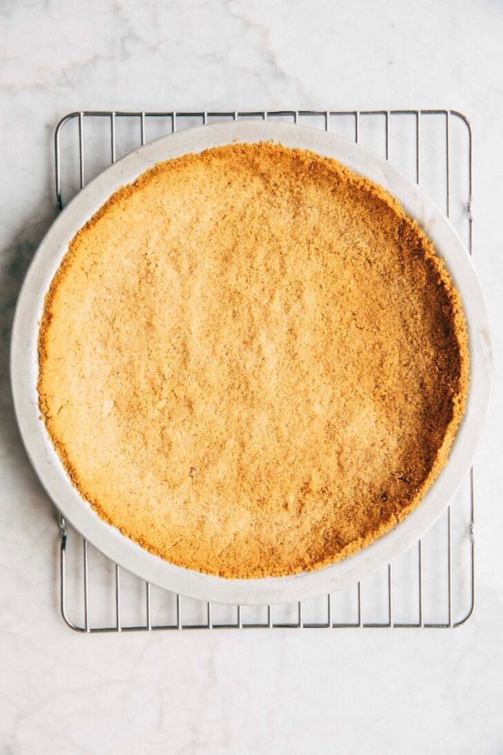 photo of the pie crust after it's been baked