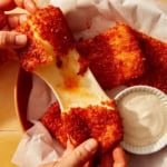 Chilis Mozzarella Sticks copy cat recipe with ranch on the side.