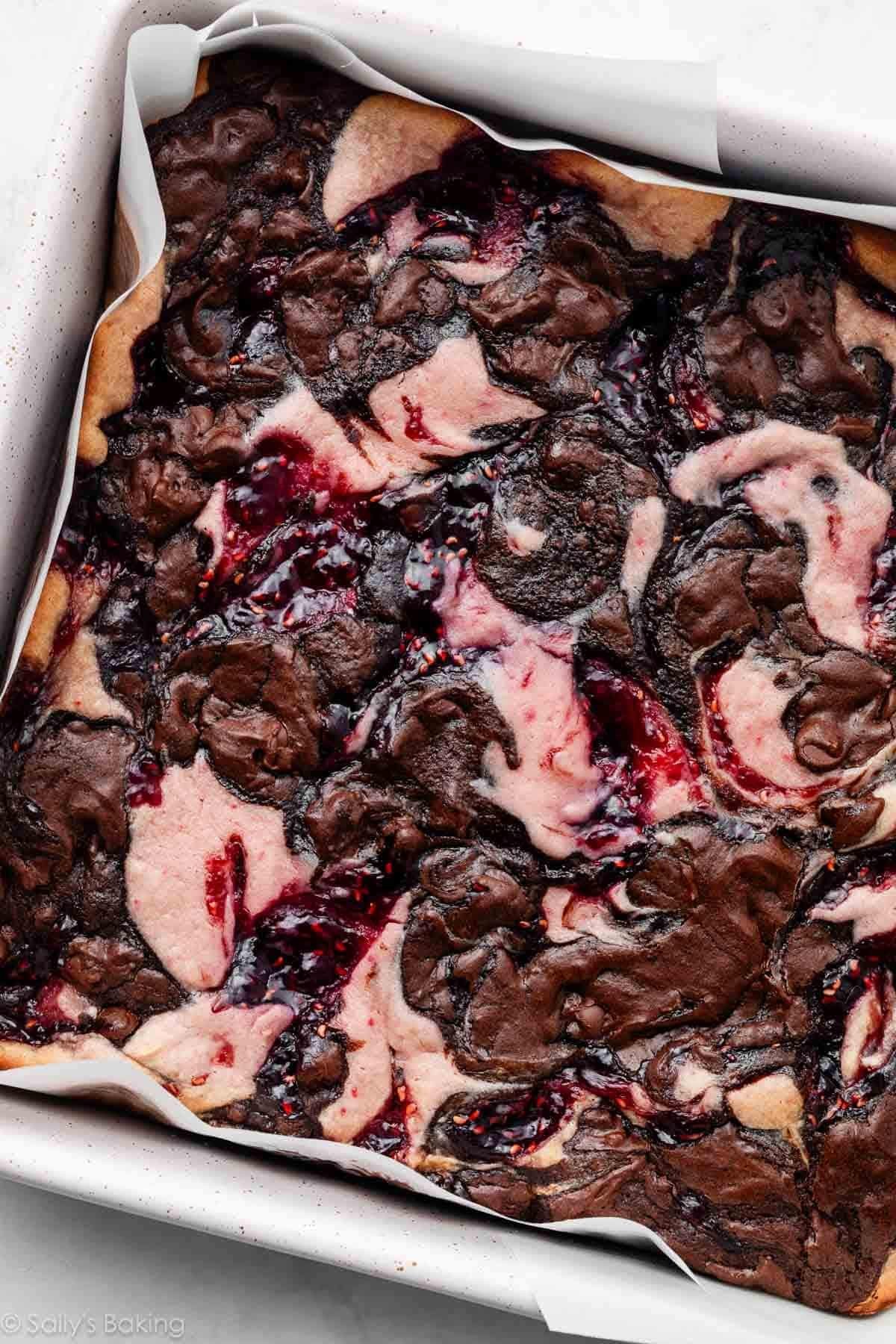 raspberry cheesecake and jam swirled brownies.