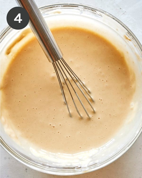 Okonomoyaki batter in a bowl.