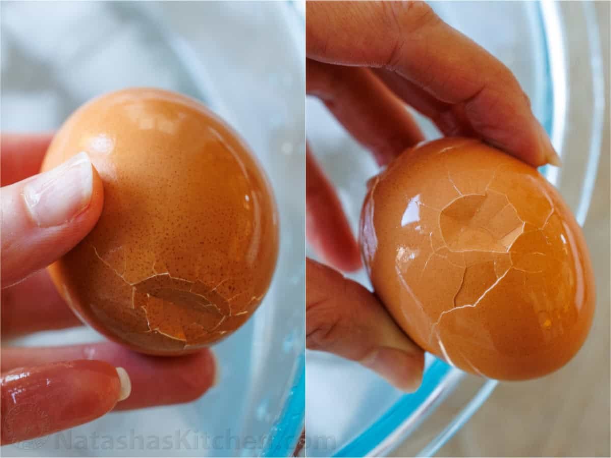 how to peel a hard boiled egg by cracking the shell