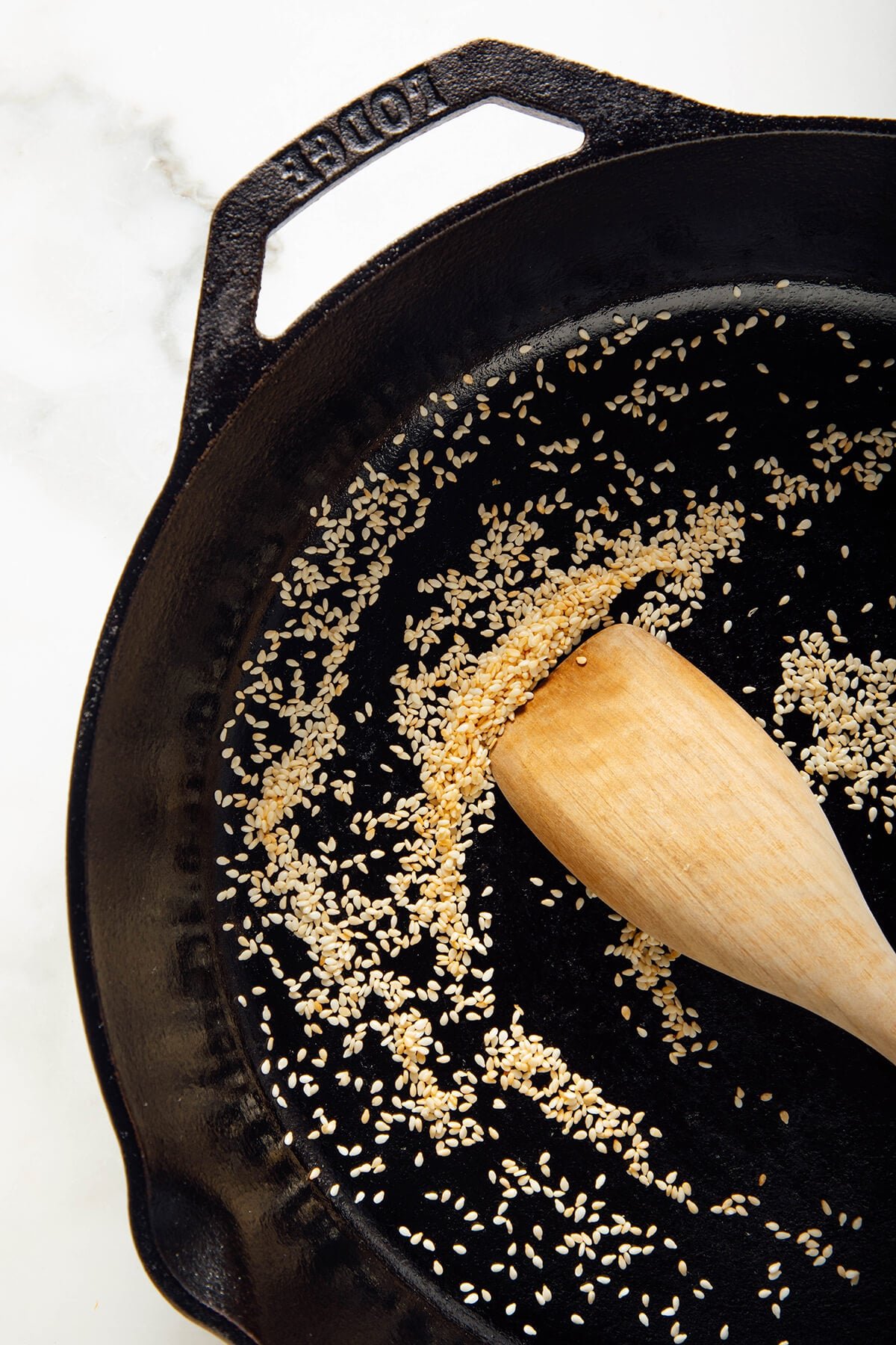 toasting sesame seeds