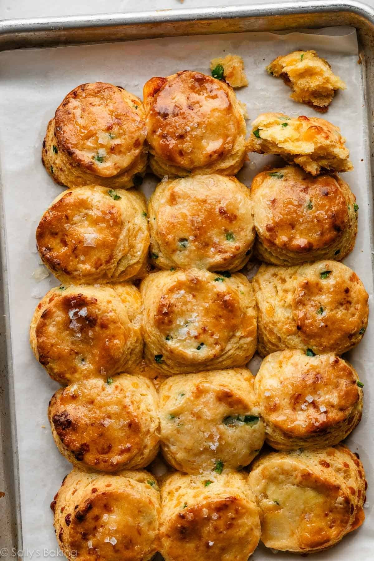 jalapeño cheddar cornbread biscuits with sea salt.