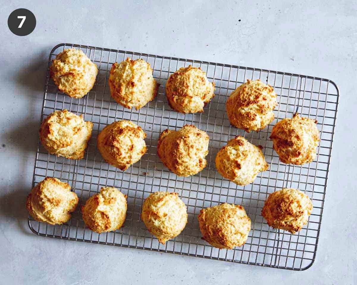 Biscuits cooling on a rack. 