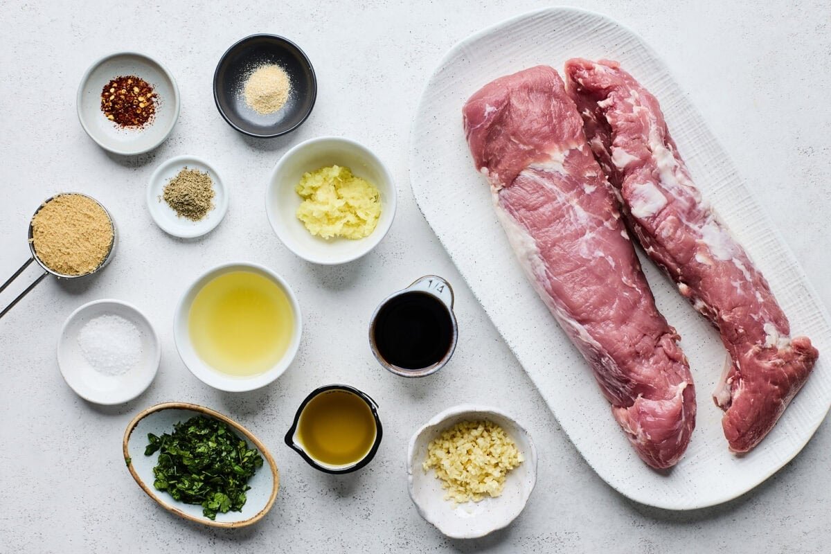 ingredients to make grilled pork tenderloin. 