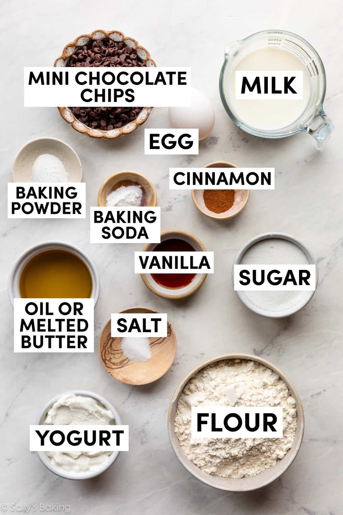 ingredients in bowls.